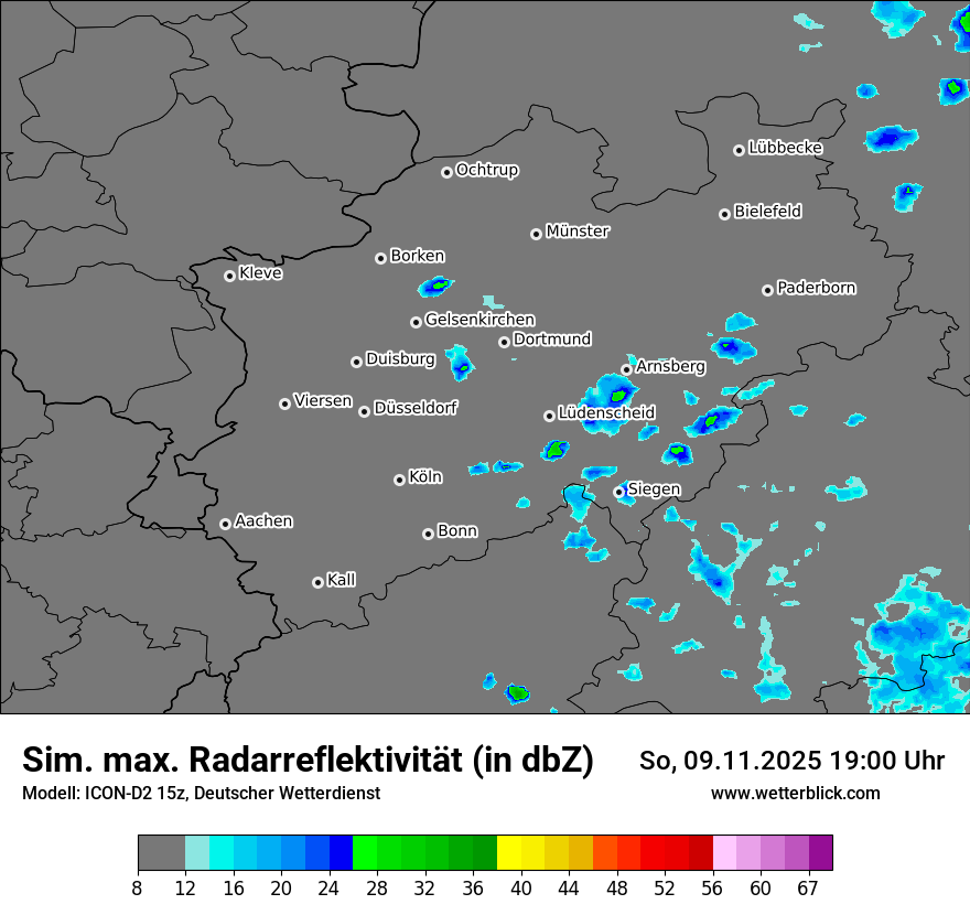Modellkarten Simuliertes Radarbild