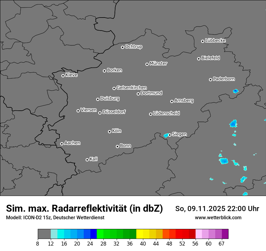 Modellkarten Simuliertes Radarbild