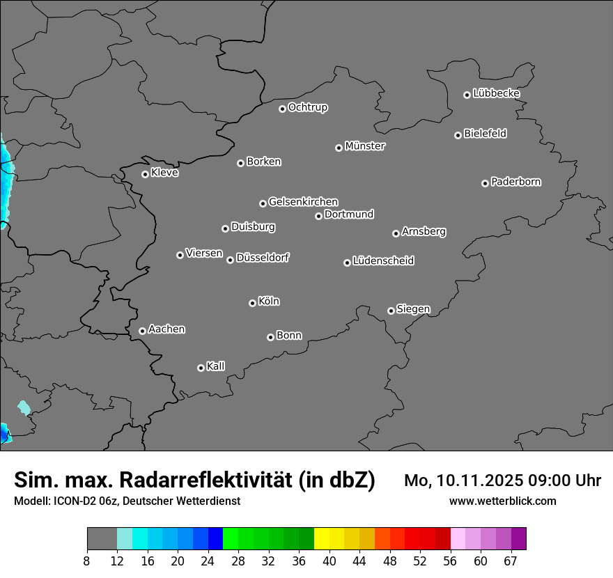 Modellkarten Simuliertes Radarbild