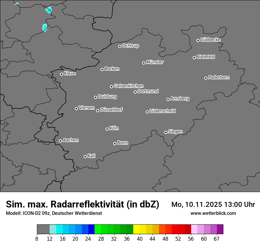 Modellkarten Simuliertes Radarbild