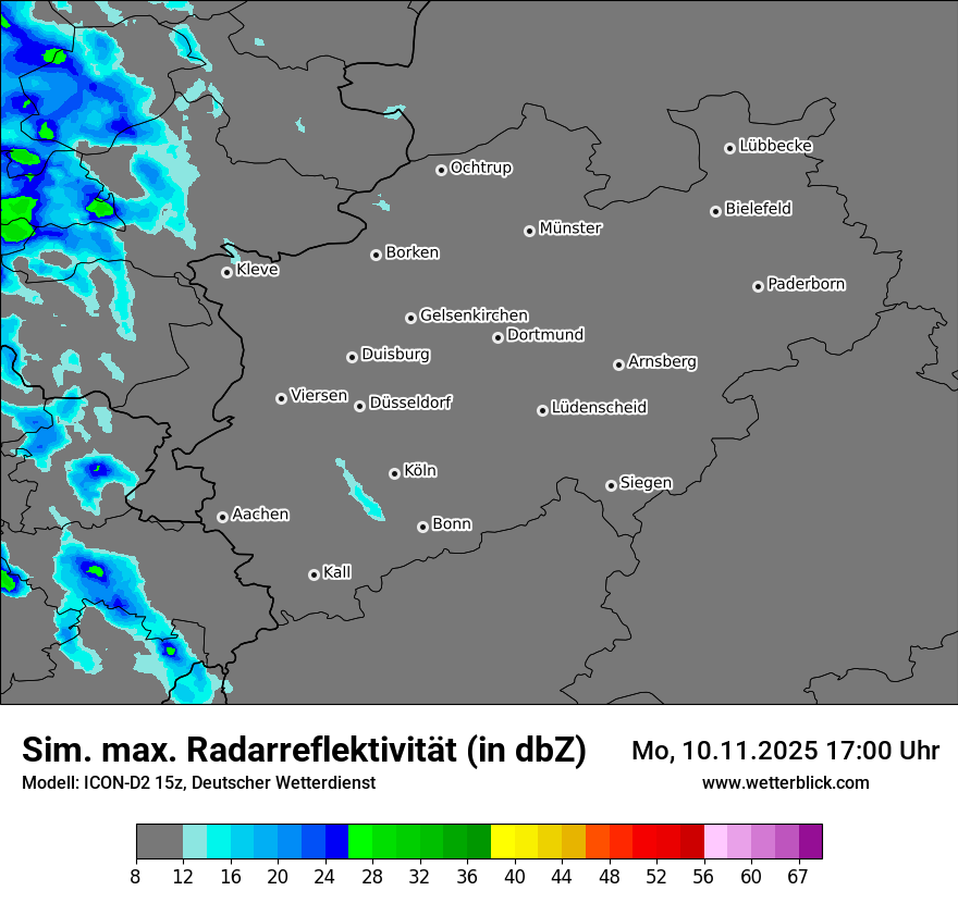 Modellkarten Simuliertes Radarbild