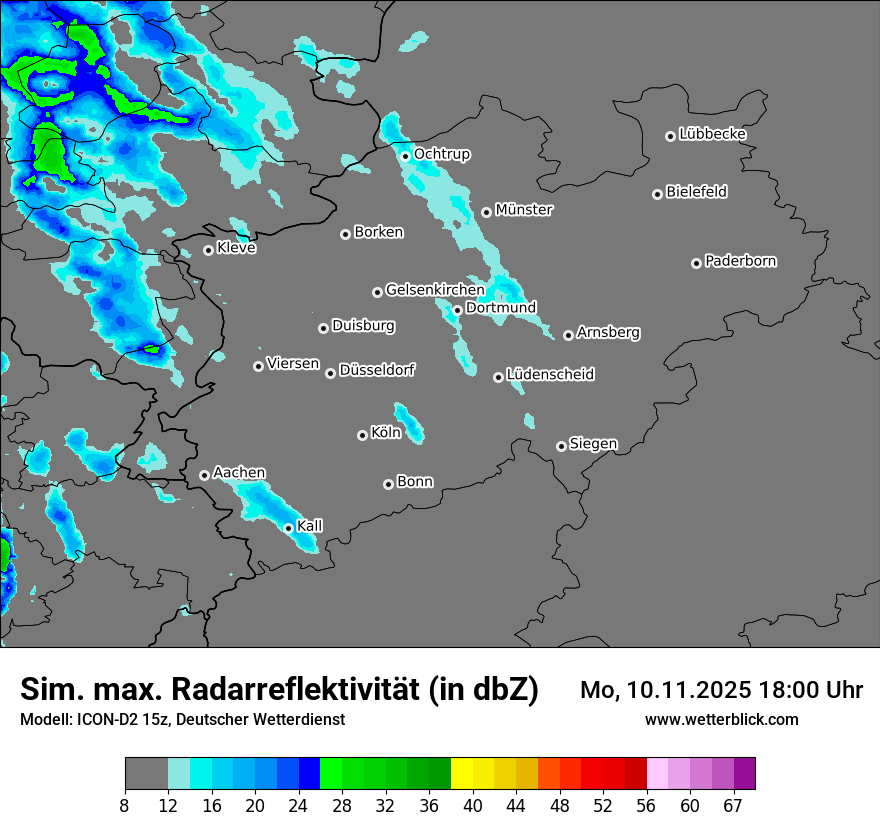 Modellkarten Simuliertes Radarbild