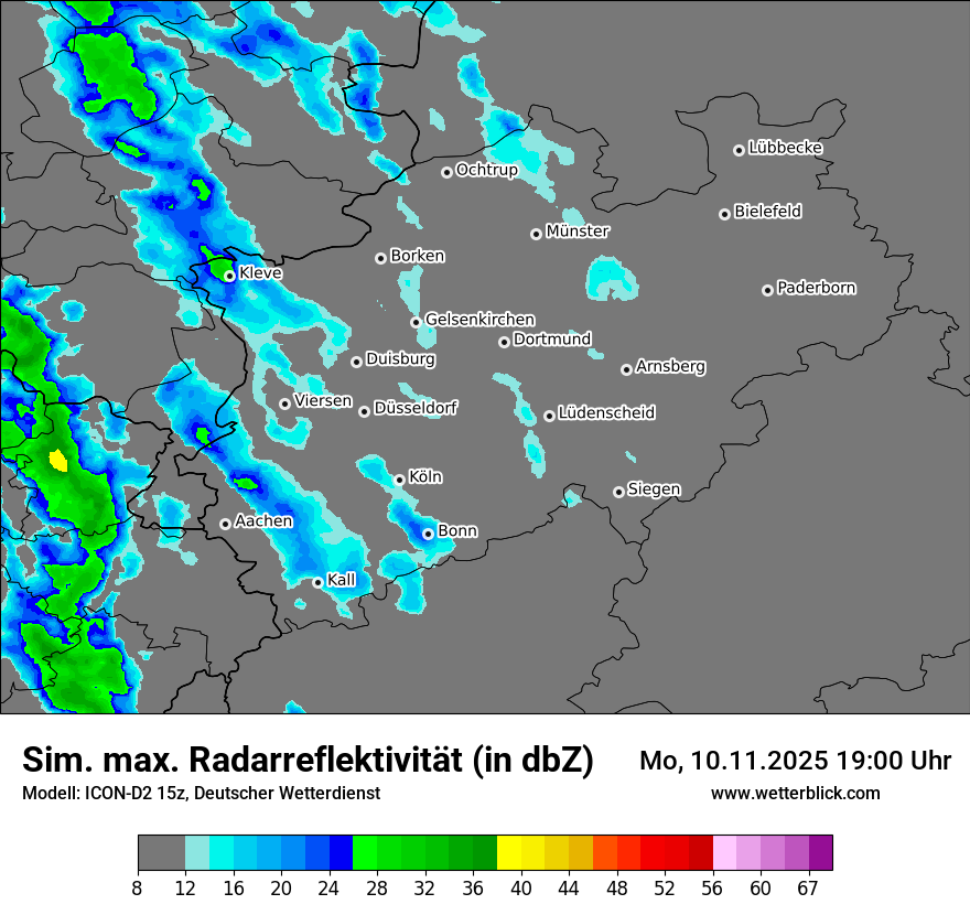 Modellkarten Simuliertes Radarbild