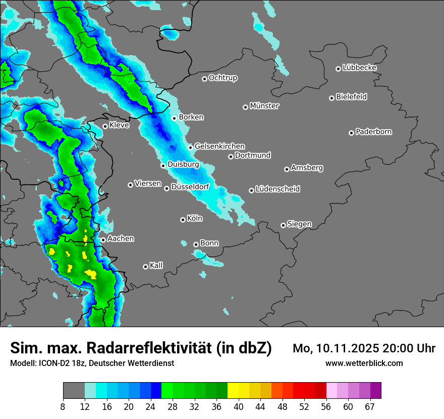 Modellkarten Simuliertes Radarbild