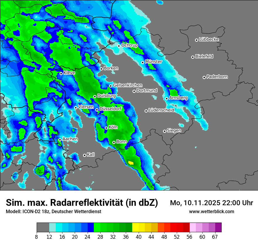 Modellkarten Simuliertes Radarbild