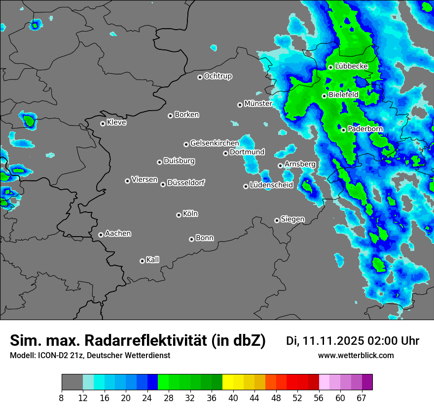 Modellkarten Simuliertes Radarbild