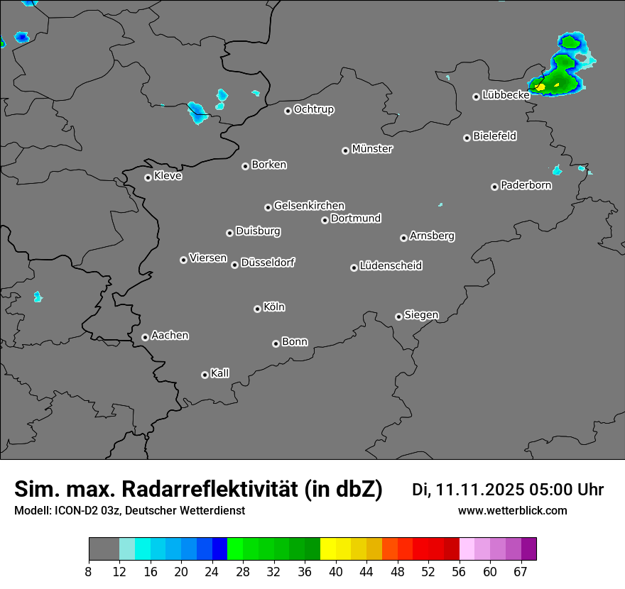 Modellkarten Simuliertes Radarbild