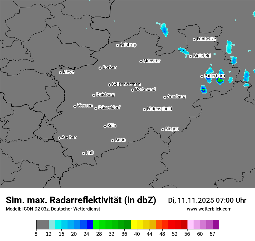 Modellkarten Simuliertes Radarbild