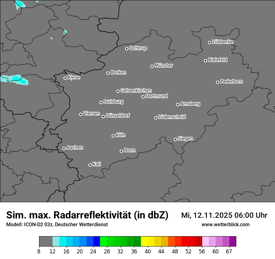 Modellkarten Simuliertes Radarbild