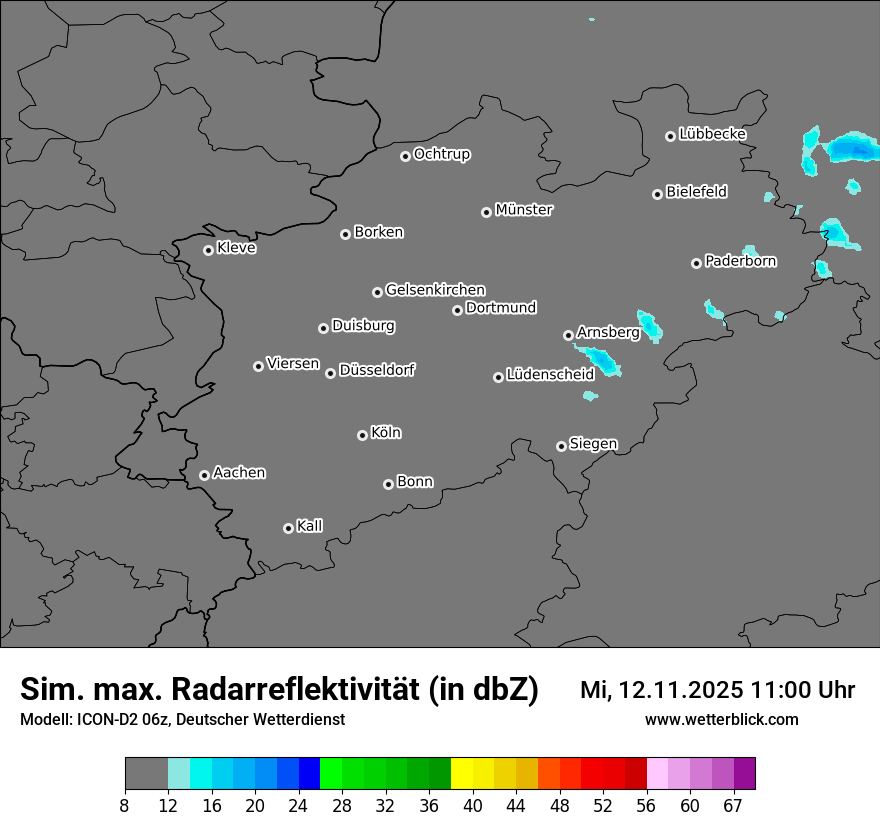 Modellkarten Simuliertes Radarbild