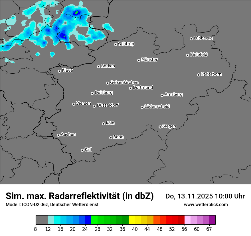Modellkarten Simuliertes Radarbild