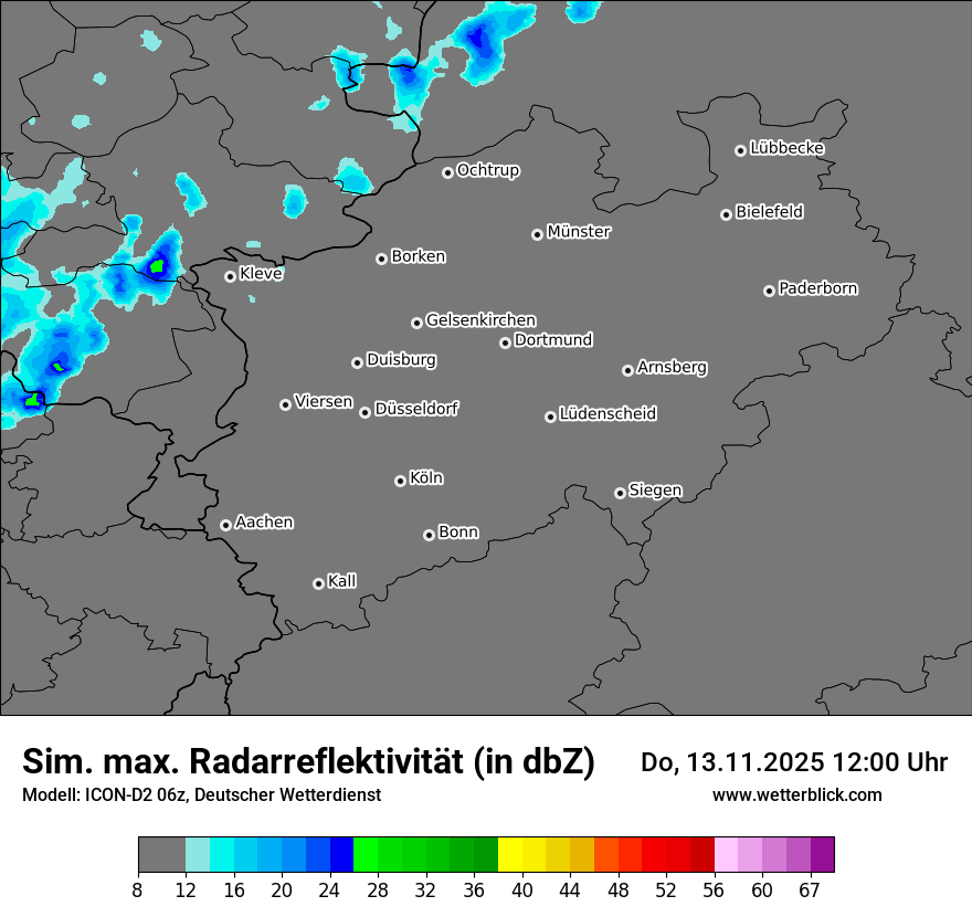 Modellkarten Simuliertes Radarbild