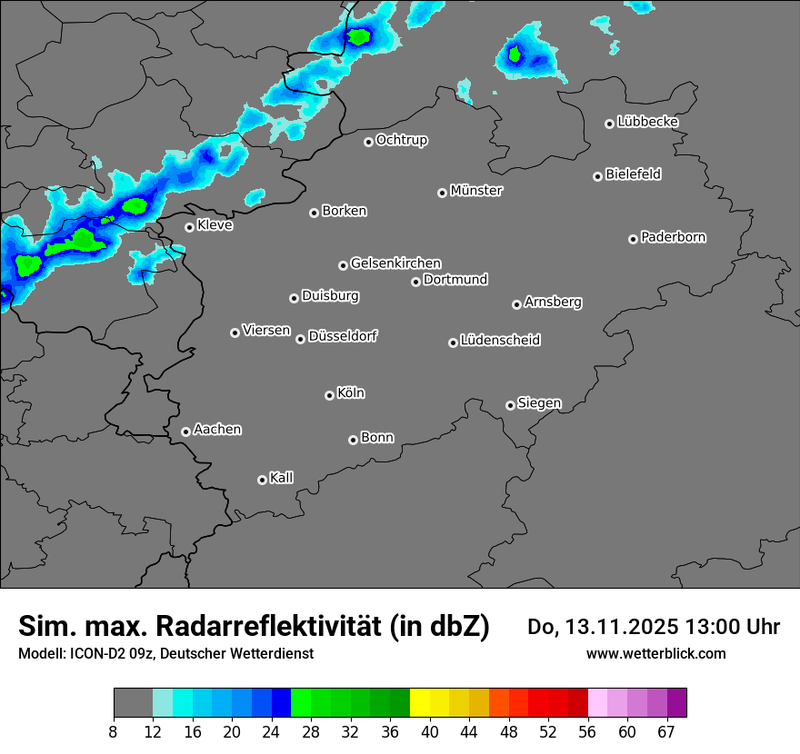 Modellkarten Simuliertes Radarbild