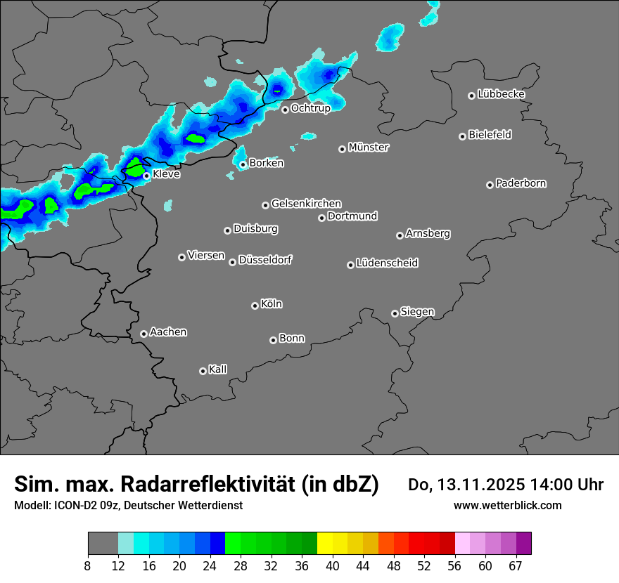 Modellkarten Simuliertes Radarbild