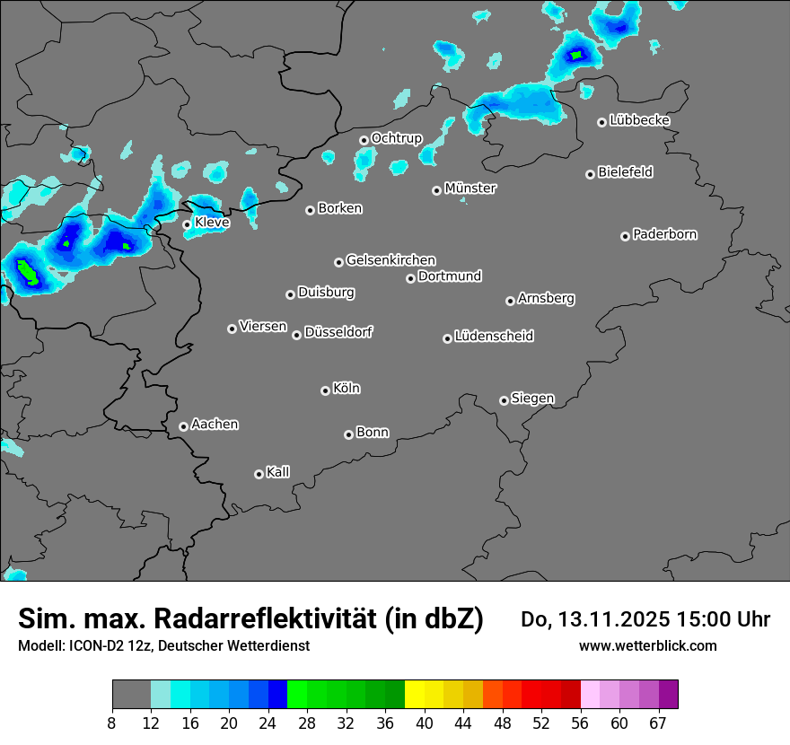 Modellkarten Simuliertes Radarbild