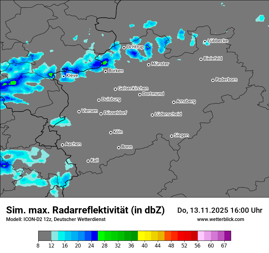 Modellkarten Simuliertes Radarbild