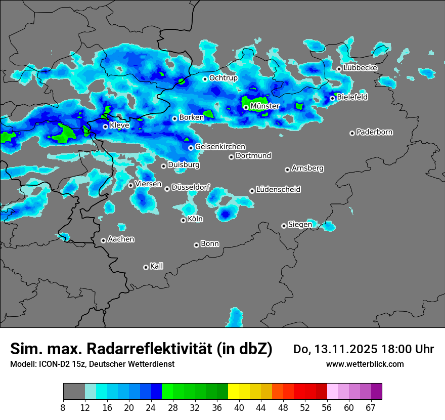 Modellkarten Simuliertes Radarbild