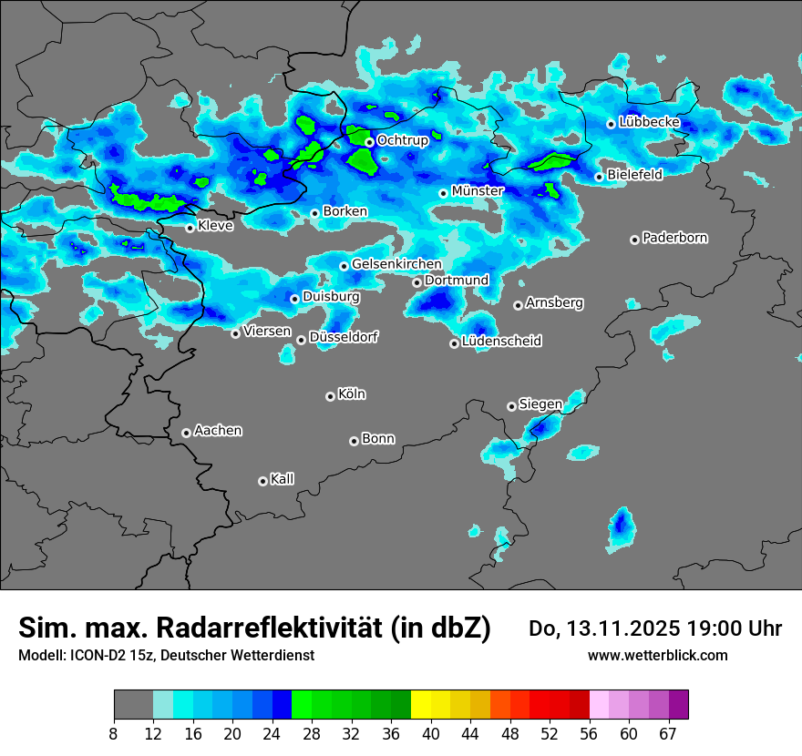 Modellkarten Simuliertes Radarbild