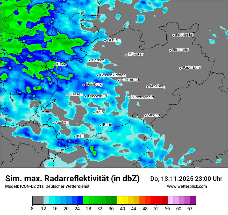 Modellkarten Simuliertes Radarbild
