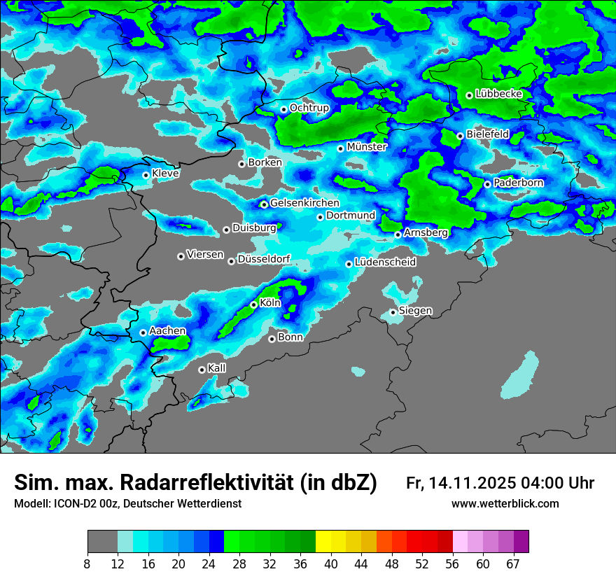 Modellkarten Simuliertes Radarbild