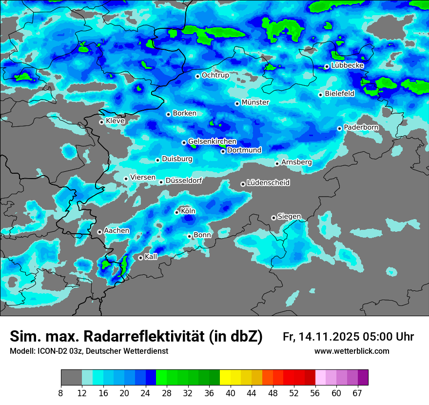 Modellkarten Simuliertes Radarbild