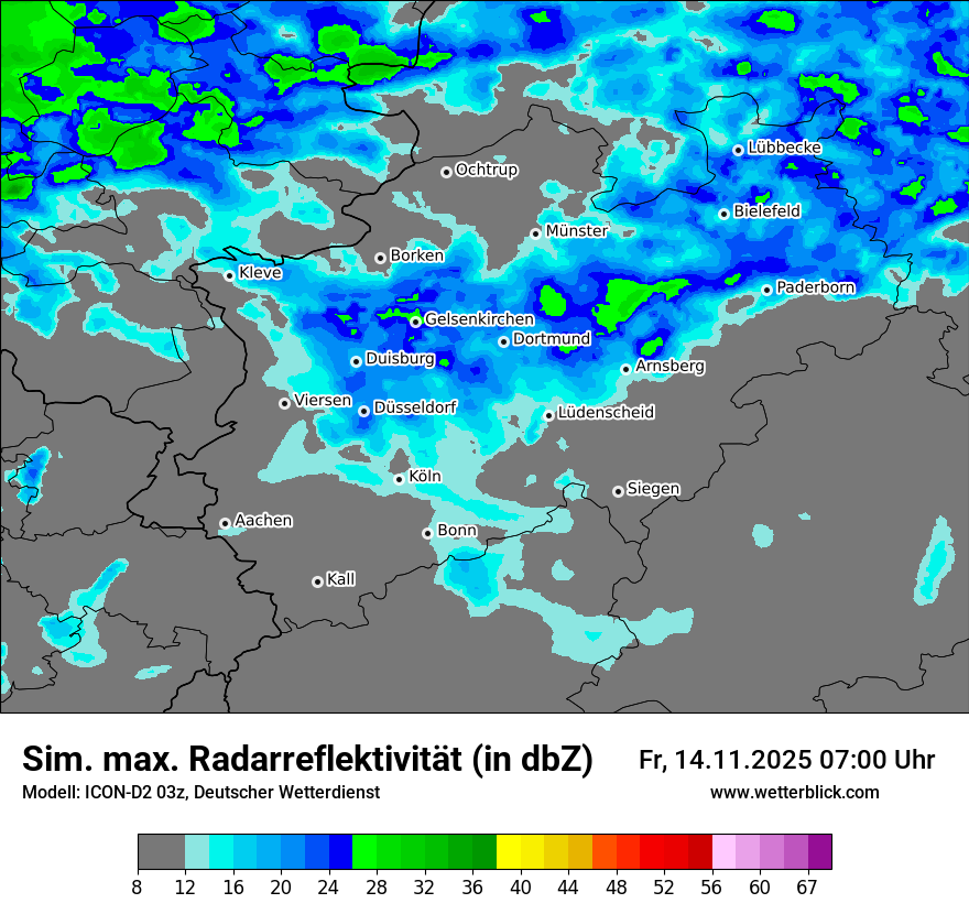 Modellkarten Simuliertes Radarbild