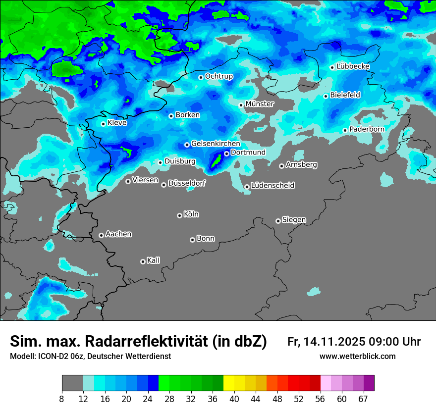 Modellkarten Simuliertes Radarbild