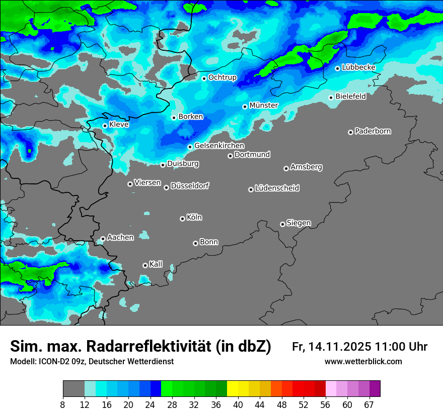 Modellkarten Simuliertes Radarbild