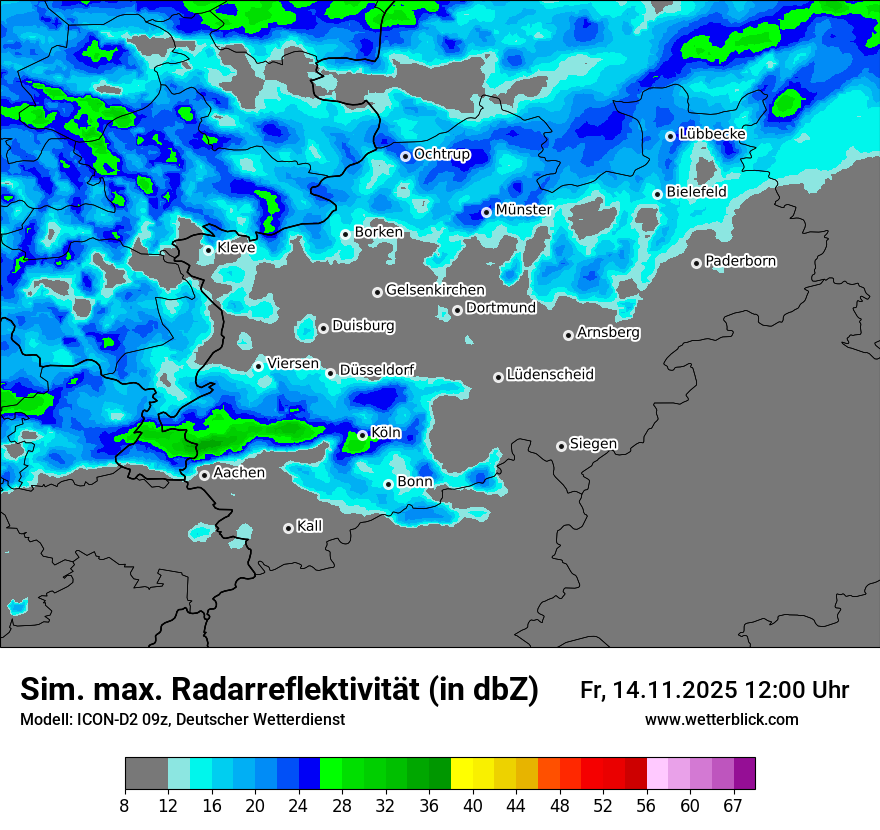Modellkarten Simuliertes Radarbild