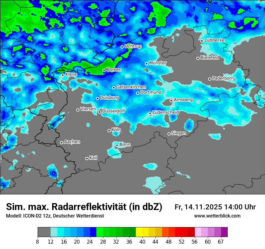 Modellkarten Simuliertes Radarbild