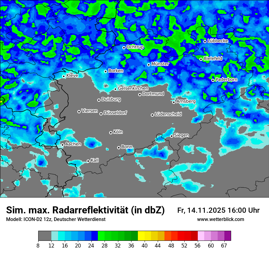Modellkarten Simuliertes Radarbild