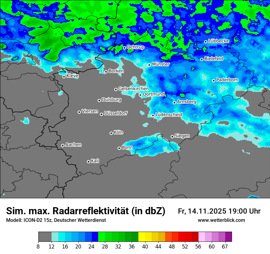 Modellkarten Simuliertes Radarbild