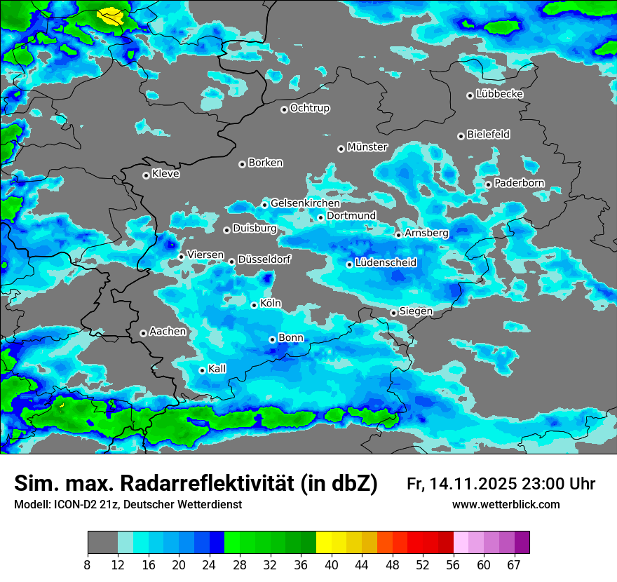 Modellkarten Simuliertes Radarbild