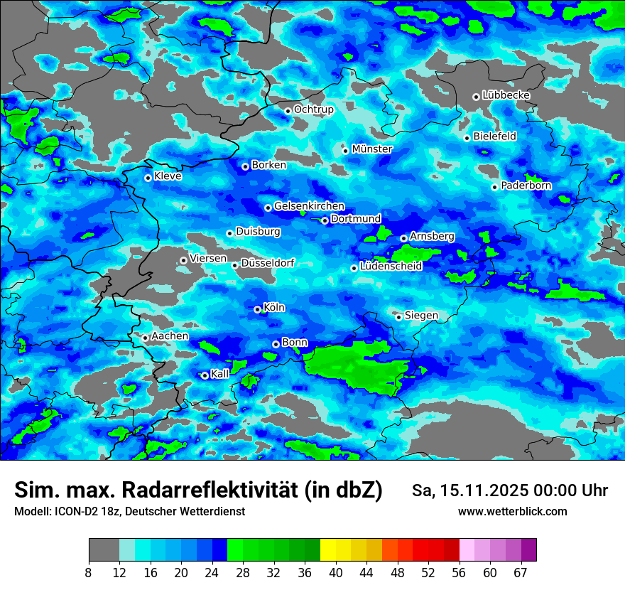 Modellkarten Simuliertes Radarbild