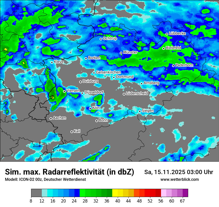 Modellkarten Simuliertes Radarbild