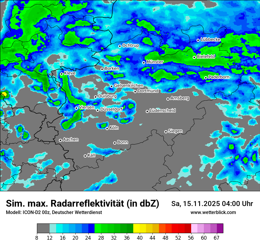 Modellkarten Simuliertes Radarbild