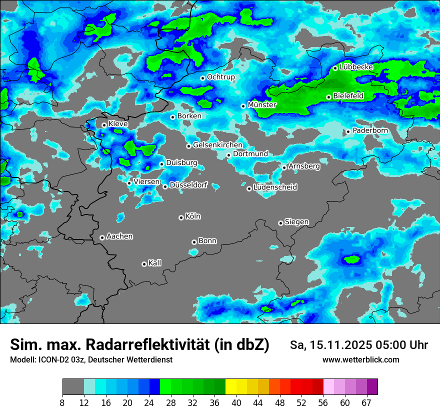 Modellkarten Simuliertes Radarbild