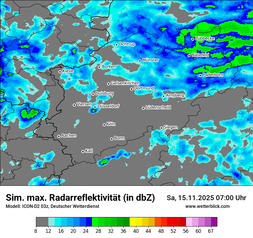 Modellkarten Simuliertes Radarbild