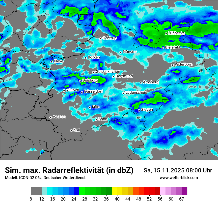Modellkarten Simuliertes Radarbild