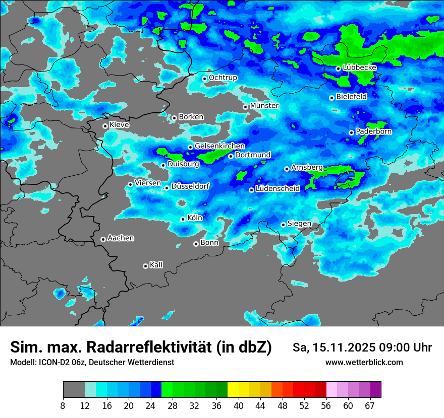 Modellkarten Simuliertes Radarbild