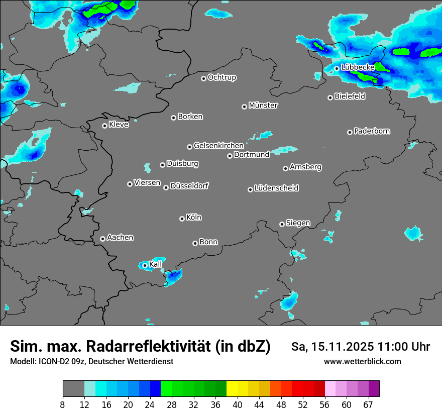 Modellkarten Simuliertes Radarbild