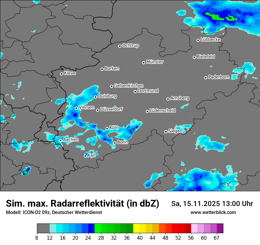 Modellkarten Simuliertes Radarbild