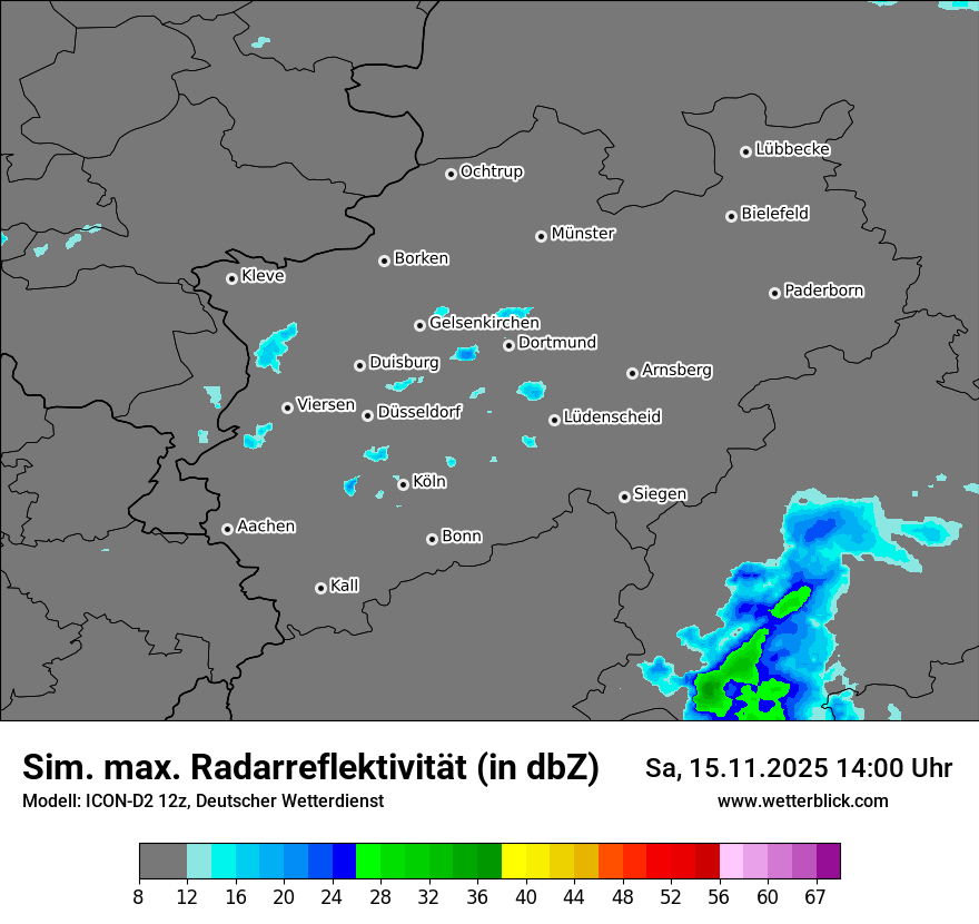 Modellkarten Simuliertes Radarbild