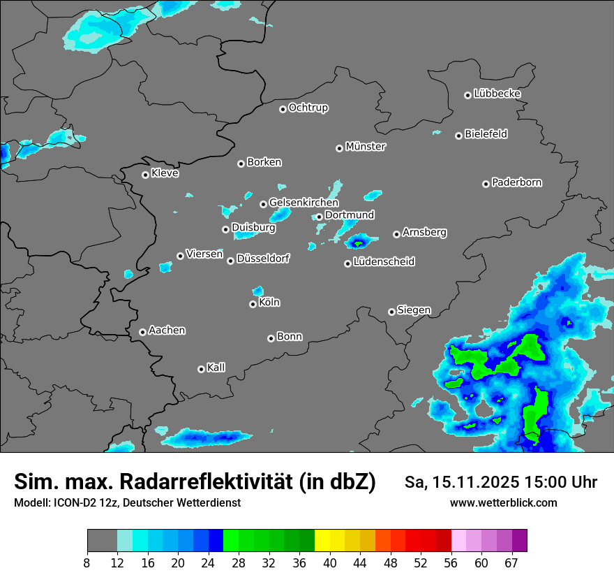 Modellkarten Simuliertes Radarbild