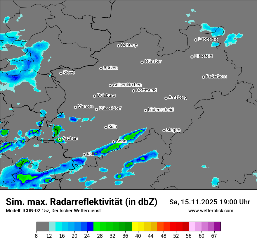 Modellkarten Simuliertes Radarbild