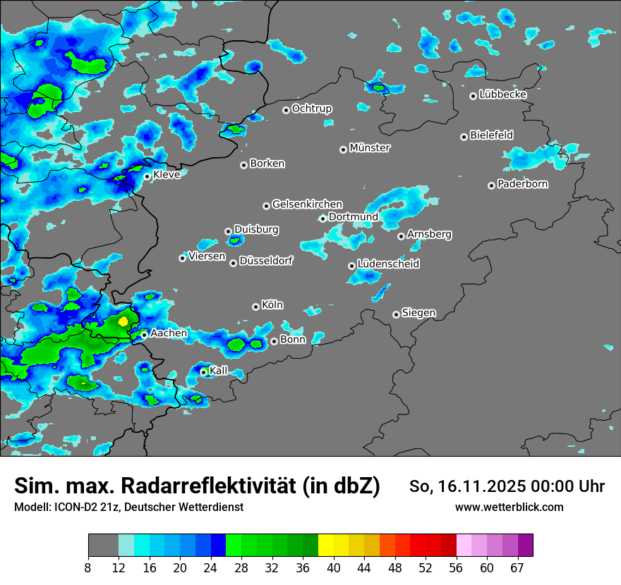 Modellkarten Simuliertes Radarbild
