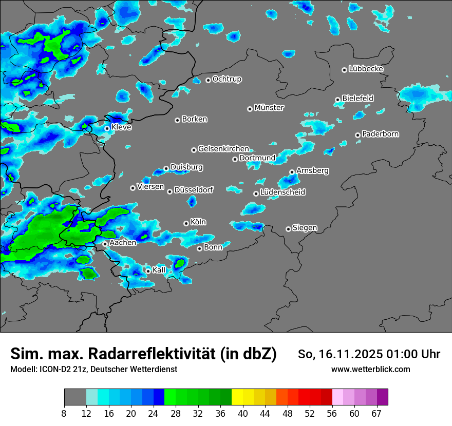 Modellkarten Simuliertes Radarbild