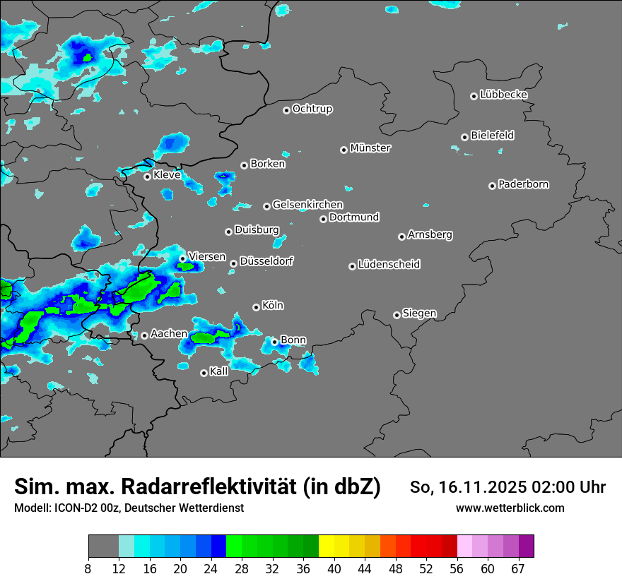 Modellkarten Simuliertes Radarbild