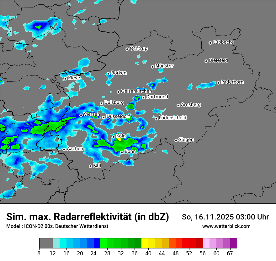Modellkarten Simuliertes Radarbild
