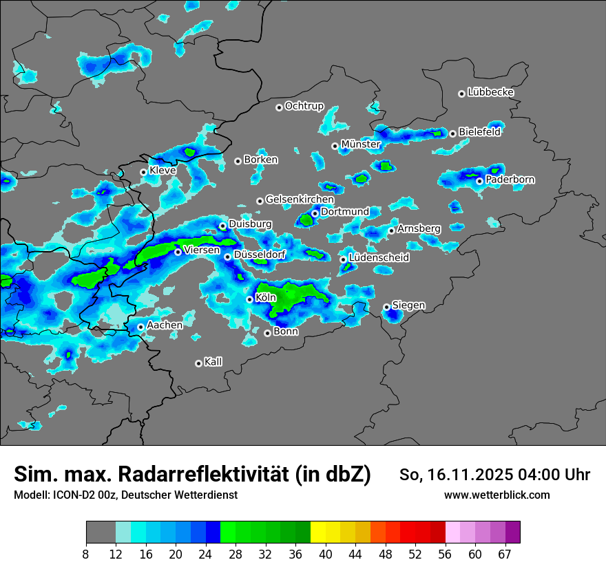 Modellkarten Simuliertes Radarbild